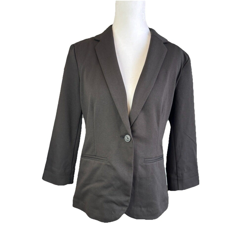LC Lauren Conrad Blazer Size XS Black Business Casual Fitted 3/4 Sleeves Button